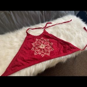 Red halter crop top